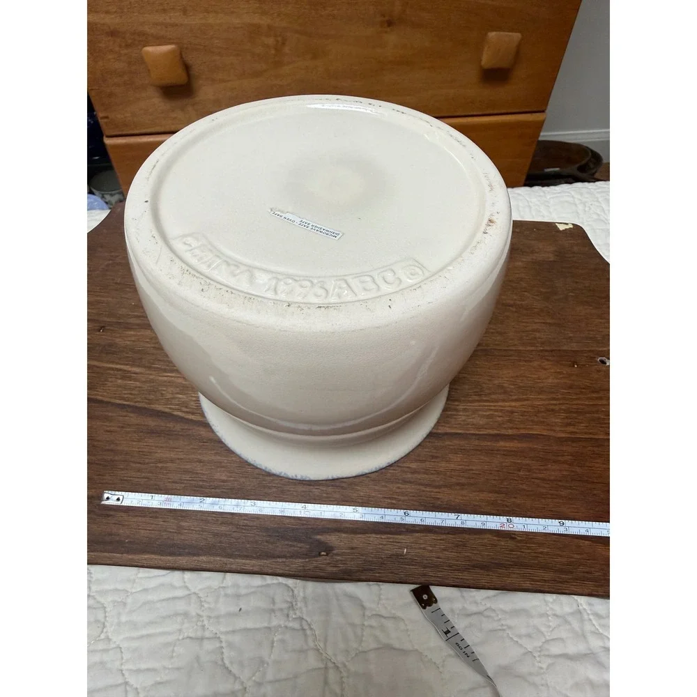 Vintage 1996 ABCo Blue Heart Sponge Painted Ceramic Canister Lidded Cookie Jar